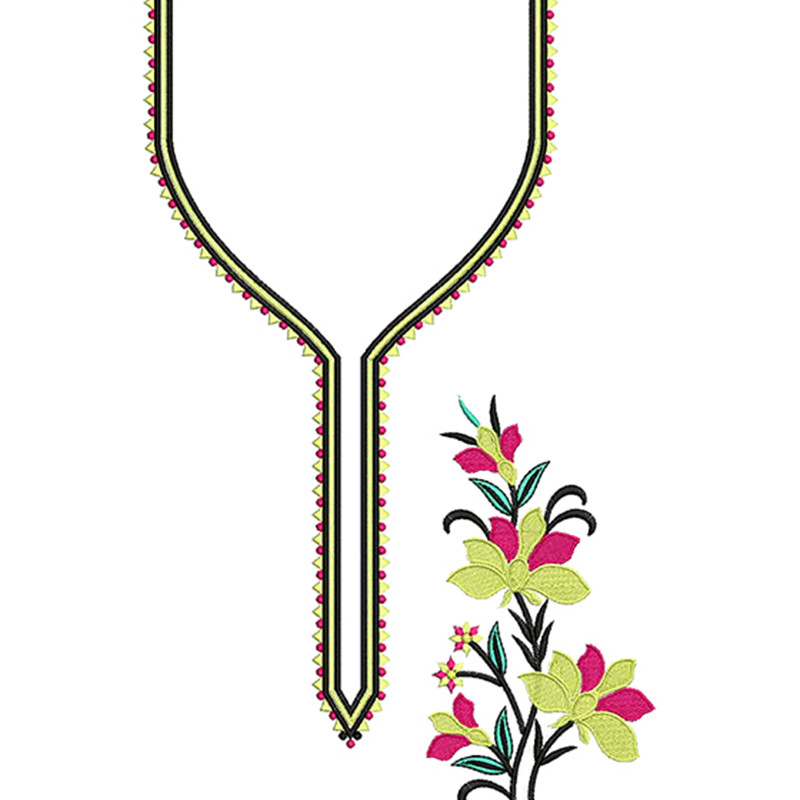 Zanjir Floral Column Embroidery Design