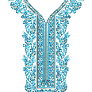 Latest Paisley Embroidery Neck Design