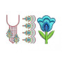 Azure Tulip Embroidery Design