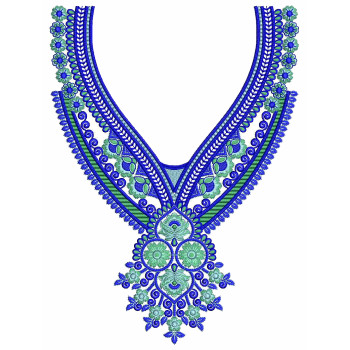 Peacock Plunge Embroidery Design