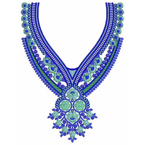 Peacock Plunge Embroidery Design