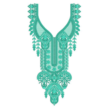 Ornate Traditional Neckline Embroidery Design