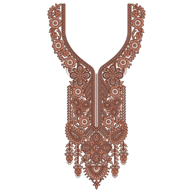 Floral Tapestry Yoke Embroidery Designs