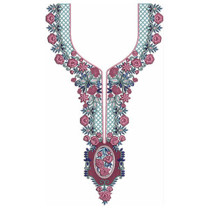 Baroque Floral Medallion Embroidery Design