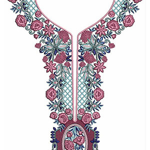 Baroque Floral Medallion Embroidery Design