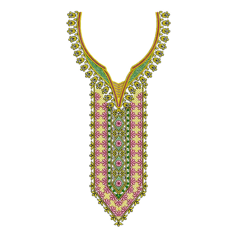 Long Salwar Neck Embroidery