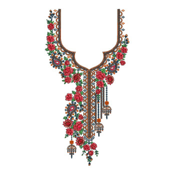 Long Salwar Neck Embroidery Design