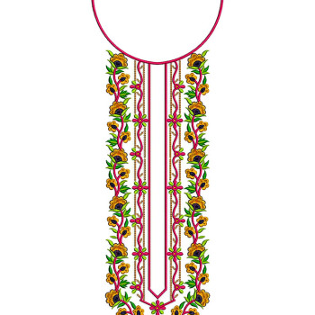 Long Suit Neck Embroidery Design