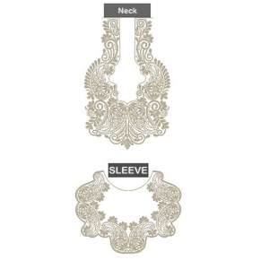 Macedonian Neck And sleeve Cording Embroidery Design