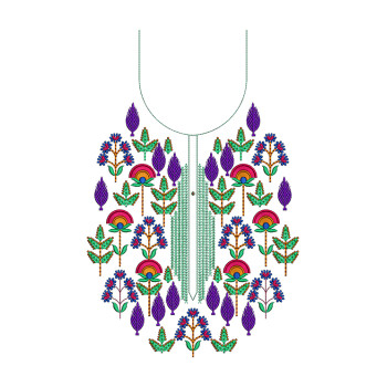 Plum & Teal Grove Embroidery Design