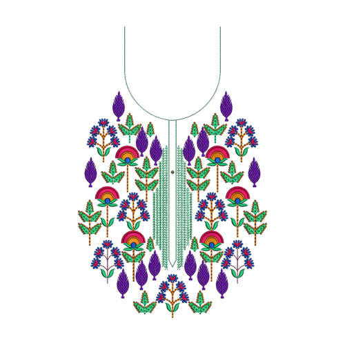 Plum & Teal Grove Embroidery Design