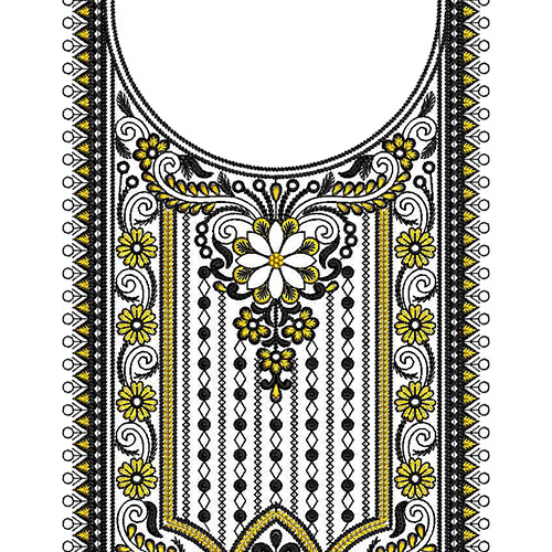 Royal Neck Embroidery Design