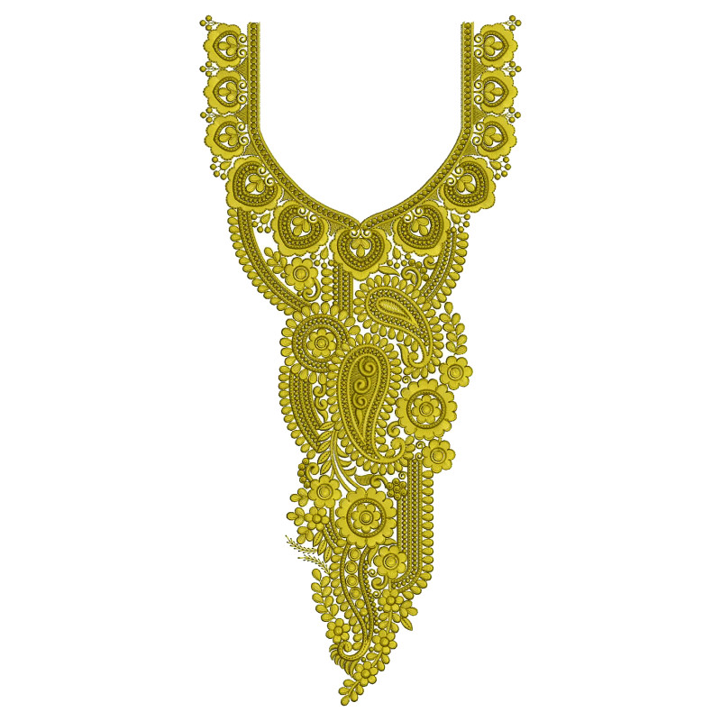 Mexican Dress Neck Embroidery Design