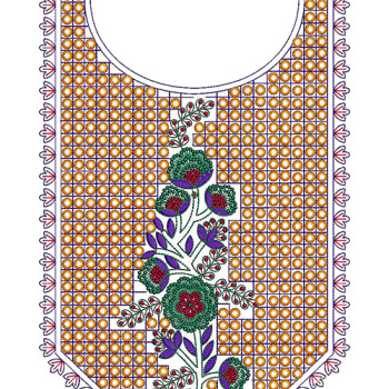Mirror Work Embroidery Neck For Festive Dresses