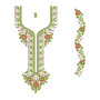Forest Fern Neck Embroidery Design