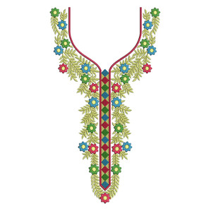 Floral Cascade Embroidery Design