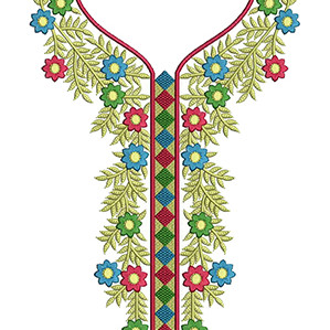 Floral Cascade Embroidery Design