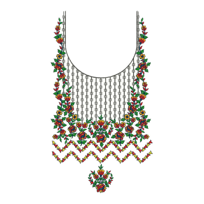 Neck Embroidery Design For Churidar