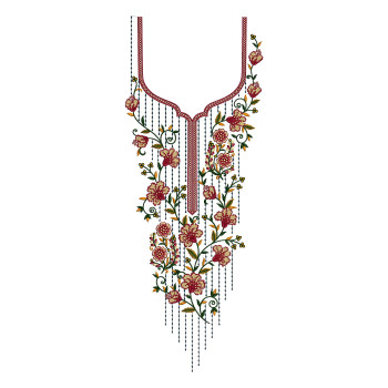 Floral Cascade Embroidery Design