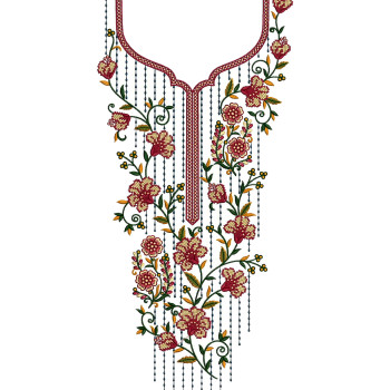Floral Cascade Embroidery Design