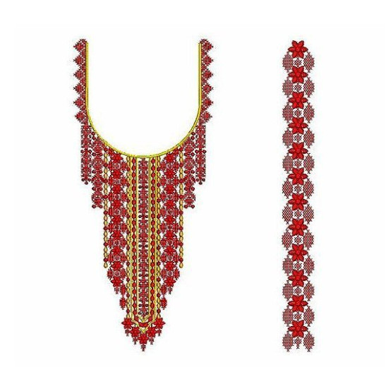 Festive Red Neck embroidery design