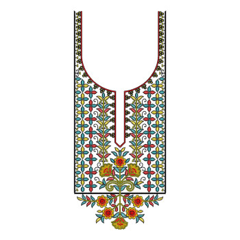 Aari Work Kashmiri-Style Neckline Embroidery Design