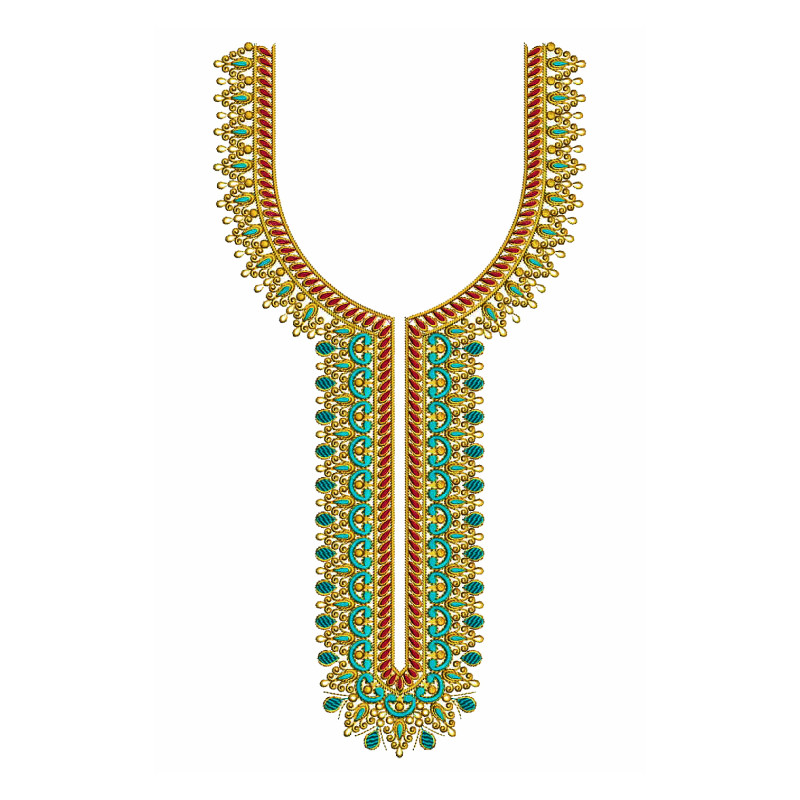 Neck Embroidery Pattern For Kurtis