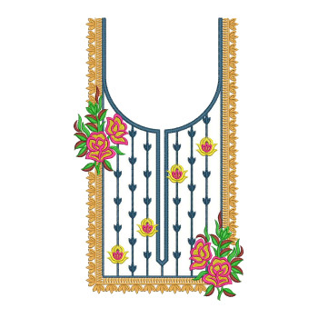 Neck Latest Embroidery Design Kurtis