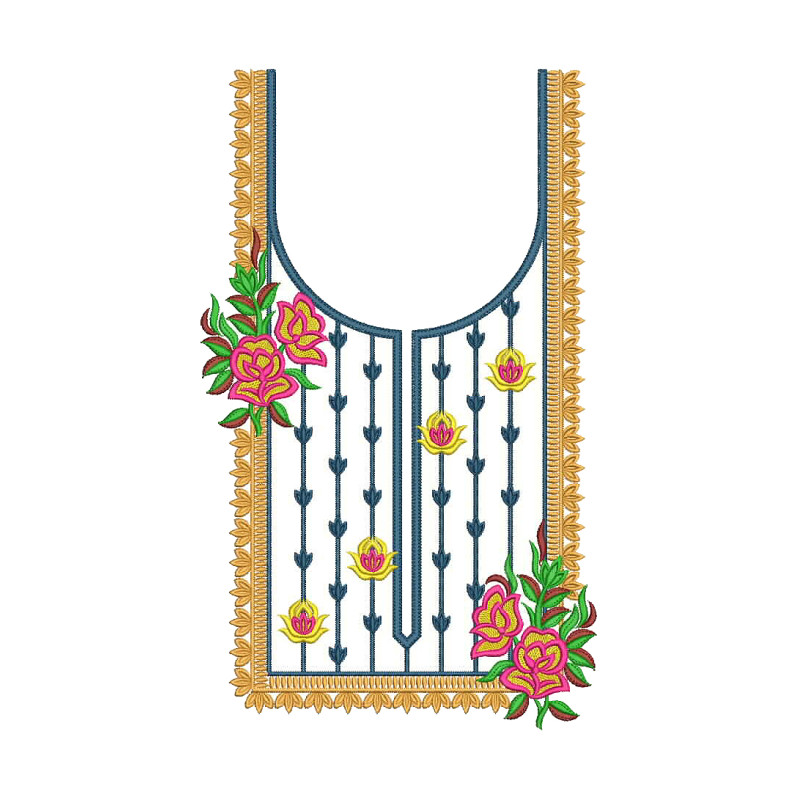 Neck Latest Embroidery Design Kurtis