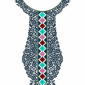 The Persian Sash Neck Embroidery Design