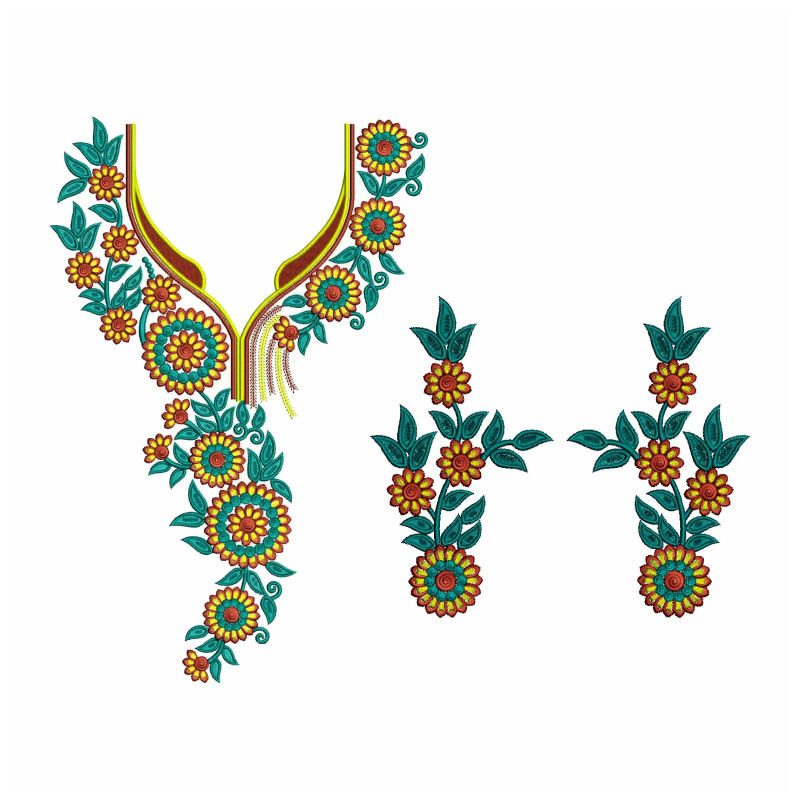 Neck With Sleeve Embroidery