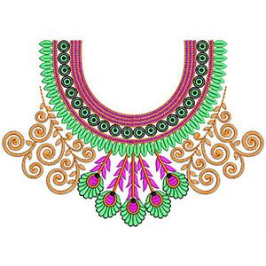 Nigerian Boat Neck Embroidery Design