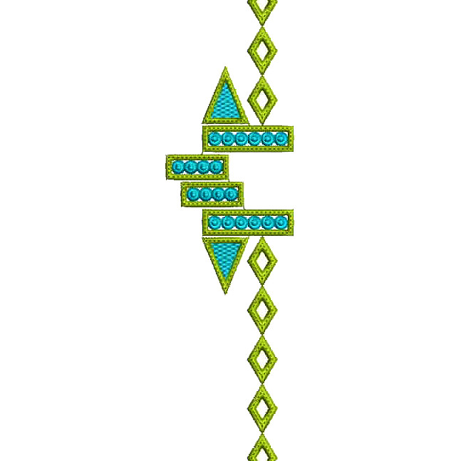 Abstract Geometric Ascent Embroidery Design