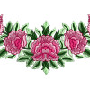Rose Flower Boat Neck Embroidery Design