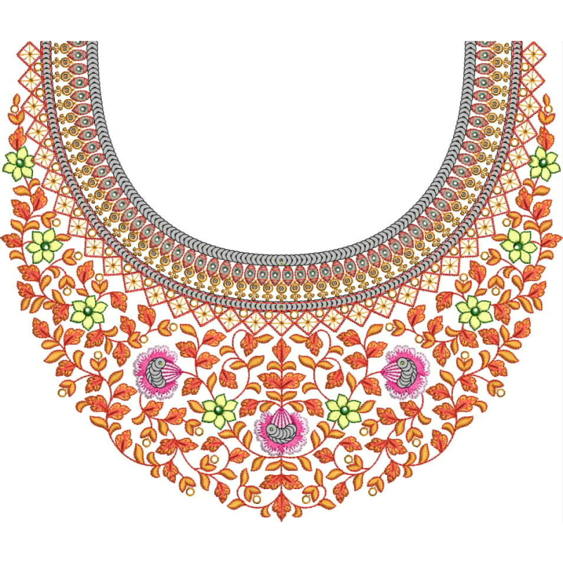 Aparna Jaali Neck Embroidery Design