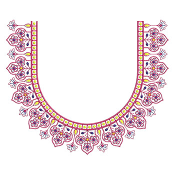 Round Neck Embroidery For Blouse