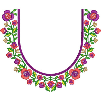 Round Neck T-Shirt Embroidery Design