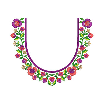 Round Neck T-Shirt Embroidery Design