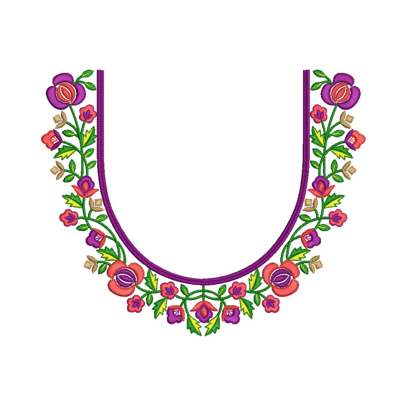Round Neck T-Shirt Embroidery Design