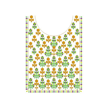 Banjara Booti Neck Embroidery Design