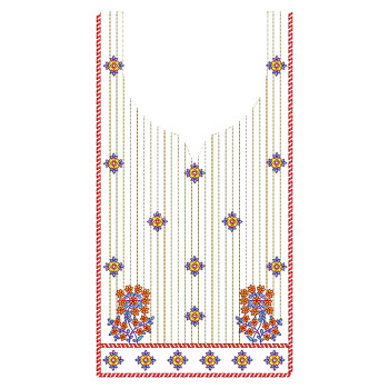 Lace Stripe Bloom Embroidery Design