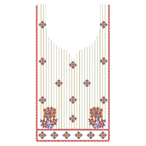 Lace Stripe Bloom Embroidery Design