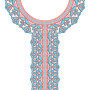 Stylized Scalloped Floral Neck Design Embroidery Design
