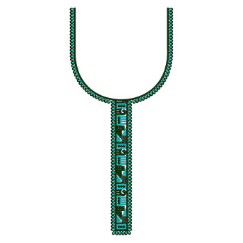 Geometric Tribal Revival Neckline Embroidery Design