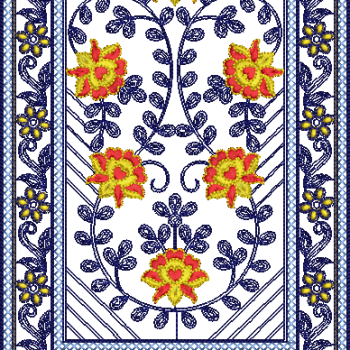 Silk Dupion Gown Neck Embroidery Design