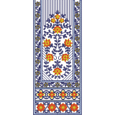 Silk Dupion Gown Neck Embroidery Design