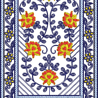 Silk Dupion Gown Neck Embroidery Design