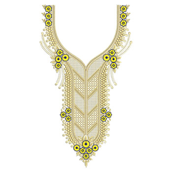 Golden Vinelet Embroidery Design