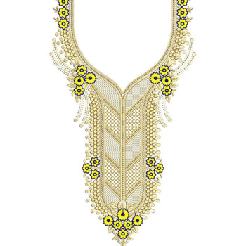 Golden Vinelet Embroidery Design