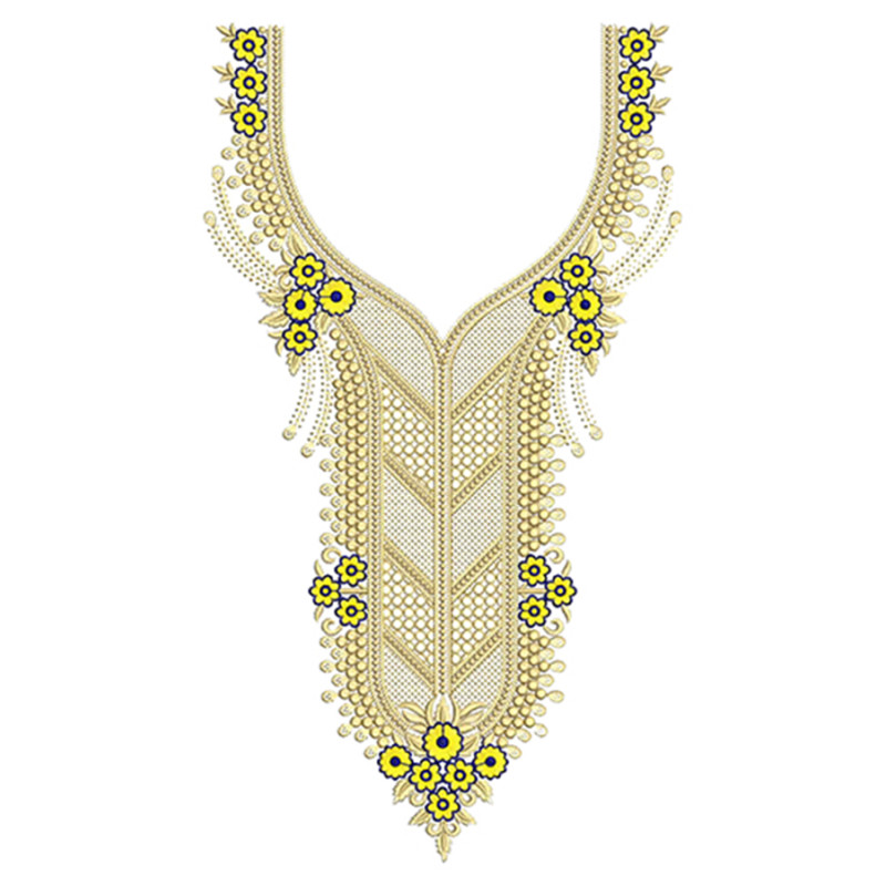 Golden Vinelet Embroidery Design